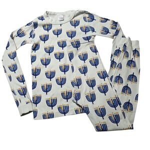 Hanna Andersson Menorah Hanukkah Long John Pajama Set Unisex Boys Girls 150 12
